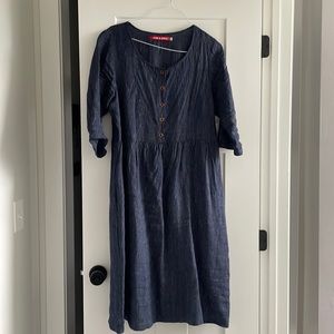 Midnight blue Pyne & Smith model 12 XL Linen dress